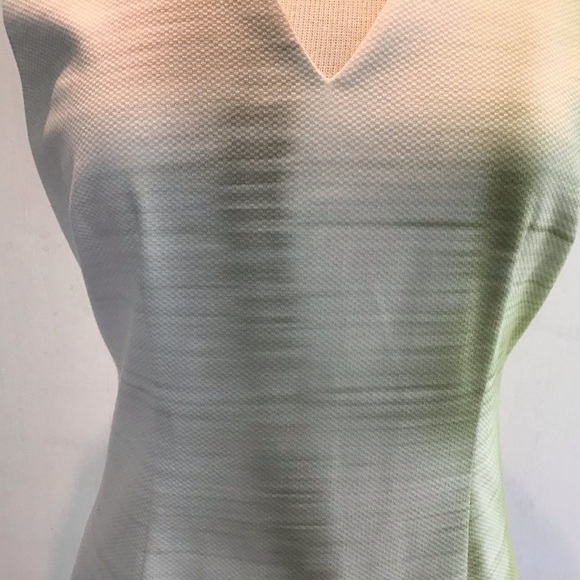 Elie Tahari v neck sleeveless mesh shoulder watercolor print sheath Dres… - Picture 2 of 10